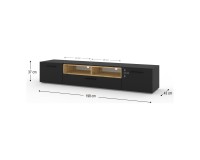 TV unit ANETTE 198 cm, black mat with artisan oak TV unit ANETTE 198 cm, black mat with artisan oak