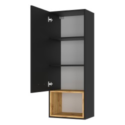 Wall cabinet ANETTE G 47 cm, black mat with artisan oak Wall cabinet ANETTE G 47 cm, black mat with artisan oak