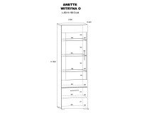 Комод ANETTE O 60 см, чёрный матовый с дубом артисан