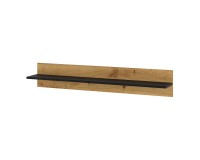 Wall shelf ANETTE A 115 cm, black mat with artisan oak