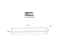 מדף קיר ANETTE A 115, שחור מט עם אלון ארטיסן
