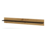 Wall shelf ANETTE B 151 cm, black mat with artisan oak
