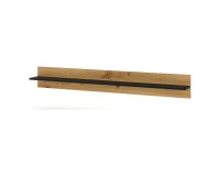 Wall shelf ANETTE B 151 cm, black mat with artisan oak
