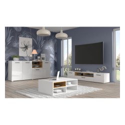 Coffee table ANETTE M 94 cm, white mat with artisan oak Coffee table ANETTE M 94 cm, white mat with artisan oak