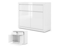 Chest of drawers BELLO BIANCO 1 105 cm, white mat with white gloss front Chest of drawers BELLO BIANCO 1 105 cm, white mat with white gloss front