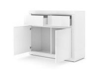 Chest of drawers BELLO BIANCO 1 105 cm, white mat with white gloss front Chest of drawers BELLO BIANCO 1 105 cm, white mat with white gloss front
