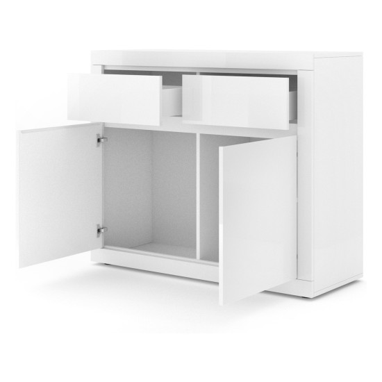 Chest of drawers BELLO BIANCO 1 105 cm, white mat with white gloss front Chest of drawers BELLO BIANCO 1 105 cm, white mat with white gloss front