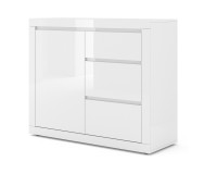 Chest of drawers BELLO BIANCO 2 105 cm, white mat with white gloss front Chest of drawers BELLO BIANCO 2 105 cm, white mat with white gloss front