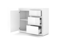 Chest of drawers BELLO BIANCO 2 105 cm, white mat with white gloss front Chest of drawers BELLO BIANCO 2 105 cm, white mat with white gloss front