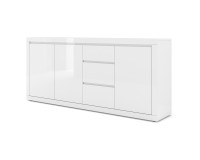 Chest of drawers BELLO BIANCO 4 195 cm, white mat with white gloss front Chest of drawers BELLO BIANCO 4 195 cm, white mat with white gloss front