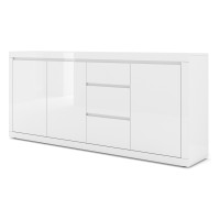 Комод BELLO BIANCO 4 195 см, белый матовый с фасадом белым глянцем