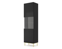 ויטרינה RAVENNA C 60, 1 דלת ו 1 מגירה, שחור מט עם חזית שחור מבריק, מסגרת זהב ויטרינה RAVENNA C 60, 1 דלת ו 1 מגירה, שחור מט עם חזית שחור מבריק, מסגרת זהב