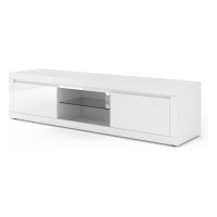 TV unit BELLO BIANCO 5 180 cm, white mat with white gloss front