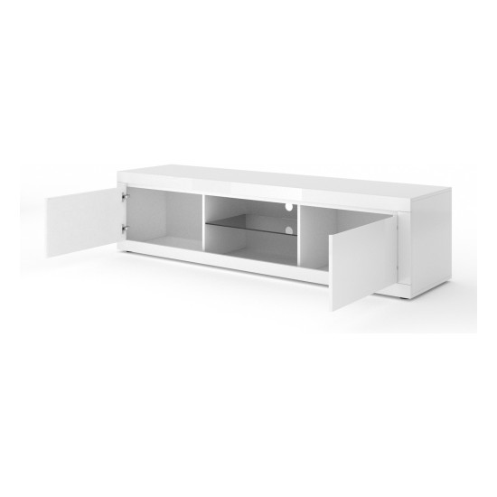 TV unit BELLO BIANCO 5 180 cm, white mat with white gloss front TV unit BELLO BIANCO 5 180 cm, white mat with white gloss front