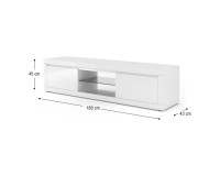 TV unit BELLO BIANCO 5 180 cm, white mat with white gloss front TV unit BELLO BIANCO 5 180 cm, white mat with white gloss front