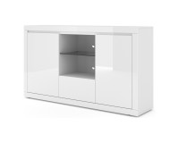 Chest of drawers BELLO BIANCO 6 150 cm, white mat with white gloss front Chest of drawers BELLO BIANCO 6 150 cm, white mat with white gloss front