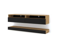 מזנון טלוויזיה DUO 160, אלון ארטיסן עם חזית שחור מט