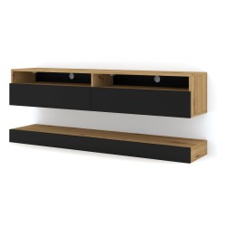 TV unit DUO 160 cm, artisan eiche with black mat front