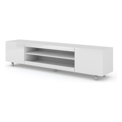 TV unit KATE 189 cm, white mat with white gloss front