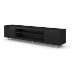 TV unit KATE 189 cm, black mat with black gloss front