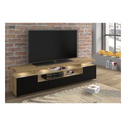 TV unit EVA 180 180 cm, artisan oak with black mat front TV unit EVA 180 180 cm, artisan oak with black mat front