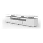 TV unit EVA 195 cm, white mat with white gloss front