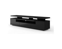 TV unit EVA 195 cm, black mat with black gloss front