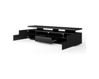 TV unit EVA 195 cm, black mat with black gloss front