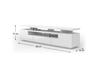 מזנון טלוויזיה EVA 195, שחור מט עם חזית שחור מבריק