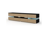 TV unit VIPER 186 cm, black mat with stone oak front TV unit VIPER 186 cm, black mat with stone oak front