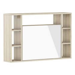 Bookcase MUSE 94 cm, sonoma oak with white gloss front