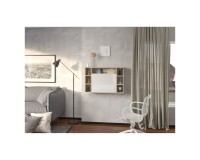 Bookcase MUSE 94 cm, sonoma oak with white gloss front