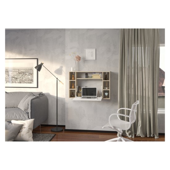 Bookcase MUSE 94 cm, sonoma oak with white gloss front