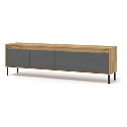 TV unit NESTA 192 cm, gold with basalt