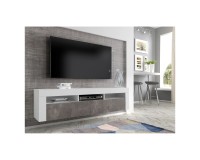 מזנון טלוויזיה MORENO 160, לבן מט עם חזית בטון