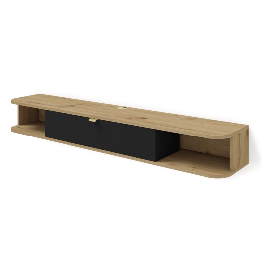 TV unit ICARUS 156 cm, artisan oak with black mat front