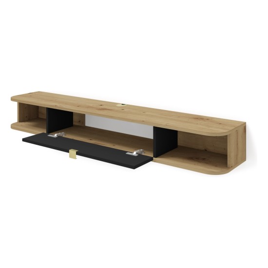 TV unit ICARUS 156 cm, artisan oak with black mat front