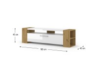 TV unit LIVIA 160 160 cm, artisan oak with white gloss