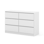 Chest of drawers MAJA S6 120 cm, 6 drawers, white mat