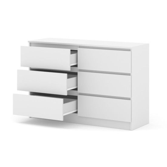 Комод MAJA S6 120 см, 6 ящиков, белый матовый Комод MAJA S6 120 см, 6 ящиков, белый матовый
