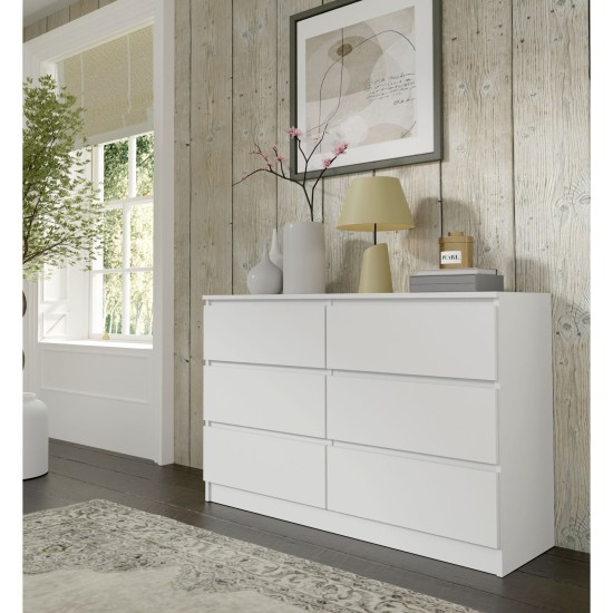Комод MAJA S6 120 см, 6 ящиков, белый матовый Комод MAJA S6 120 см, 6 ящиков, белый матовый