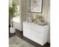 Комод MAJA S6 120 см, 6 ящиков, белый матовый Комод MAJA S6 120 см, 6 ящиков, белый матовый