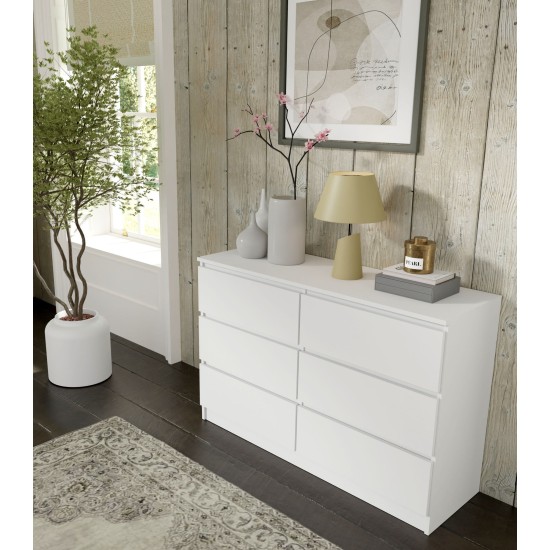 Комод MAJA S6 120 см, 6 ящиков, белый матовый Комод MAJA S6 120 см, 6 ящиков, белый матовый