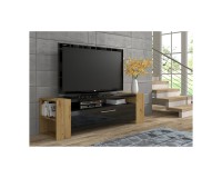 TV unit LIVIA 160 160 cm, artisan oak with black gloss