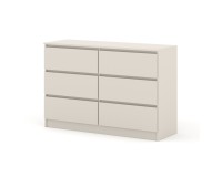 Комод MAJA S6 120 см, 6 ящиков, кашемир