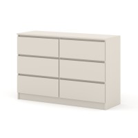 Комод MAJA S6 120 см, 6 ящиков, кашемир