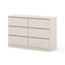 Комод MAJA S6 120 см, 6 ящиков, кашемир