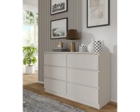 Комод MAJA S6 120 см, 6 ящиков, кашемир