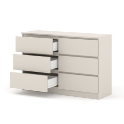 Chest of drawers MAJA S6 120 cm, 6 drawers, cashmere