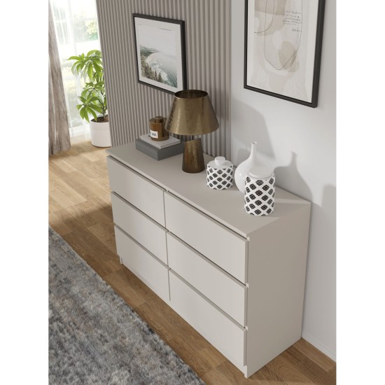 Комод MAJA S6 120 см, 6 ящиков, кашемир Комод MAJA S6 120 см, 6 ящиков, кашемир